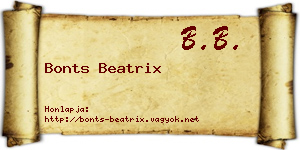 Bonts Beatrix névjegykártya